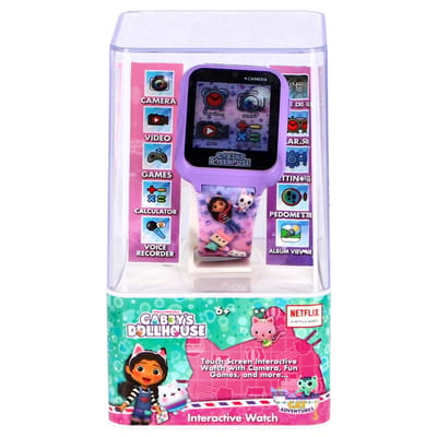 Accutime – Gabby's Dollhouse - Smartwatch Kinderen - Selfie Camera voor Foto's & Video's - Met Spraakmemo, Stopwatch en Timer - Voor Kinderen Vanaf 6 jaar – Paars