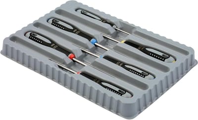 Schroevendraaierset - Gereedschapset Handgereedschap - Klusklusjes Thuis - Ergonomische Handgrepen - 6 Delig - Grijs