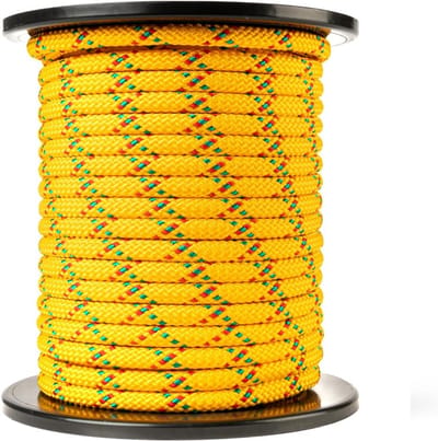 Gevlochten Touw - Allround Koord - Outdoor Bevestiging - Hoge Breekkracht - 10mm 50 Meter - Geel met kleuren
