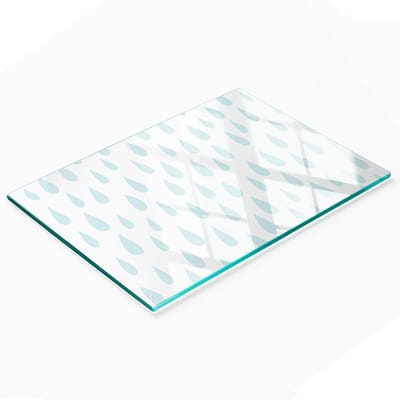 Decoratieve glazen snij- en serveerplank in druppelvorm, 80x52 cm