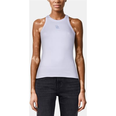 Rich & Royal Organic Rib Top Branded Cotton Blue Size: XS | Tanks &amp; Camis Outlet | Dames | Blauw