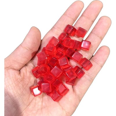 50Stuksset 8Mm Hoge Kwaliteit Transparante Kubus Dobbelstenen Schaken Stukken Token Vierkante Hoek Kristallen Dobbelstenen Voor Puzzelspel Bordspel Componenten
