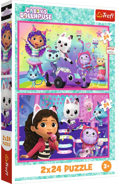Trefl puzzel Gabby's Dollhouse - 2x24 stukjes FSC Mix 70% kinderpuzzel.