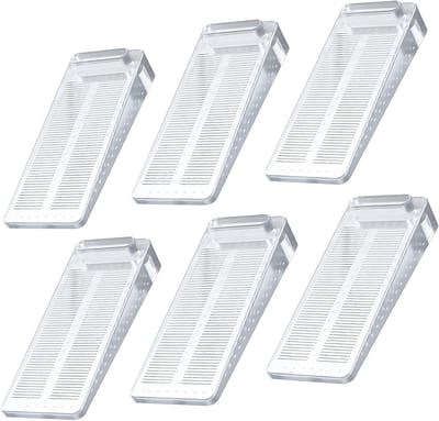 Verstelbare rubberen deurstopper set van 6 - Antislip, geurloos en veilig voor badkamer en kinderkamer