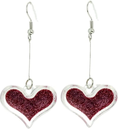 Behave - Roze hartjes oorhangers - Nikkelvrij - Trendy accessoire