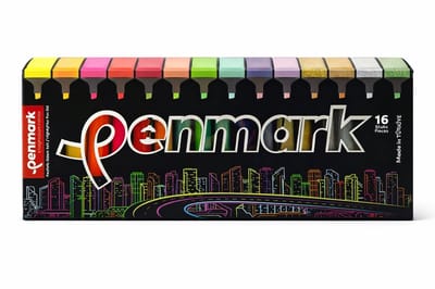 Penmark Markeerstiften Set - Highlighters Bureauset - 16 Stuks - 7 Neon en 9 Glitter en Pastel Kleuren - 1-5 mm