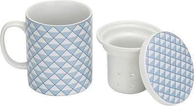 Theemok met filter + deksel blauw