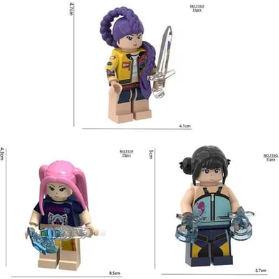 1 STuks/8 STuks KPOP Demonenjagers Bouwstenen Mini Werken Met Assembleer Puzzel Actiefiguren Speelgoed Kinderen Verjaardagscadeaus