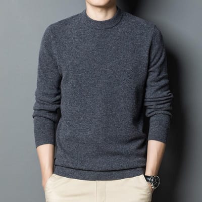 Pull en laine de marque Tide pour homme, automne et hiver, ample et décontracté, de haute qualité, épais, chaud, en laine cachemire M gray
