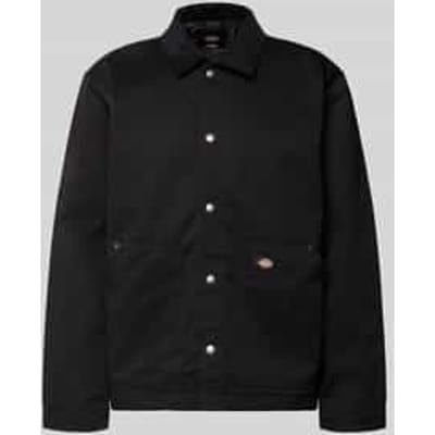 Jack met platte kraag en labeldetail