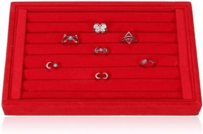 Ringen display fluweel rood 23x14.5cm