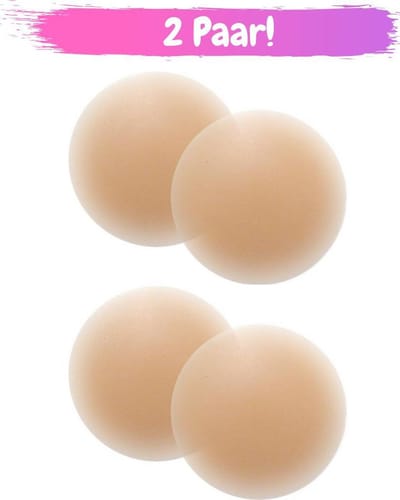Tepelcovers - Set van 2 Paar - Tepelbedekkers - Siliconen - Tepelpads - Herbruikbaar - Tepelplakkers - Onzichtbaar - Tepelstickers - Blank