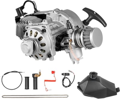 Mini Motor Kit - 49CC 2-Takt Motor - Pocket Bike Modificatie - Ergonomische Trekstarter - 29x22.6x14cm