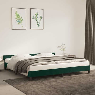 vidaXL - Bedframe - zonder - matras - 200x200 - cm - fluweel - donkergroen