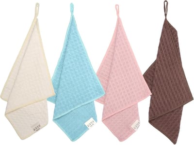 Set van 4 Microvezeldoeken voor Barista en Keuken - Wasbare Doeken met Wafelstructuur, Herbruikbaar en Ideaal voor Ramen en Afwassen, 30 x 30 cm