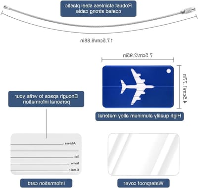 4 Stuks Reisbagage Labels voor Koffers, ID Tags en Identiteitslabels, Voorkom Verlies van Bagage, Perfect als Huwelijkscadeau
