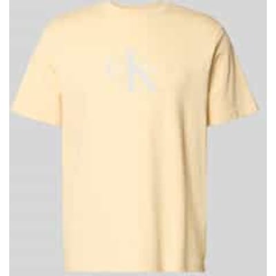 Calvin Klein Hero Monologo T-shirt B0329 Yellow Heather Maat: S | Basic T-Shirts Outlet | Heren | Geel