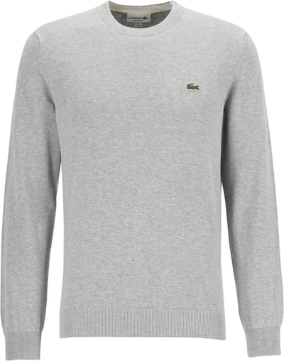 Lacoste herentrui katoen - O-hals - lichtgrijs melange
