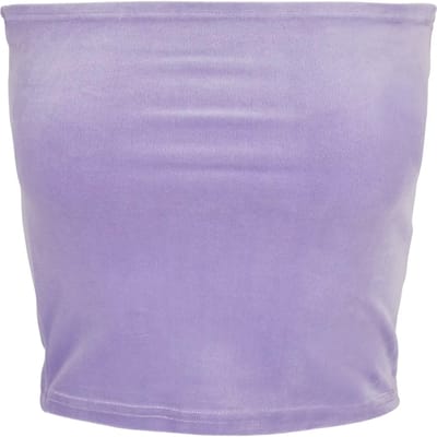 Urban Classics - Short Velvet Tube Bandeau top - L - Paars