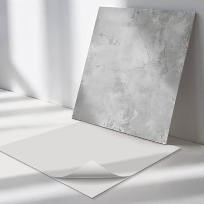 Wallfluent Vinyl Tegels - Betonnen textuur met Krassen Vloer Tegels PVC - 30 cm x 30 cm - Grijs PVC Tegels - Set van 9 - Vierkant PVC Tegels - Texturen Plaktegels - Zelfklevende PVC Tegels - Plaktegels Keuken en Badkamer