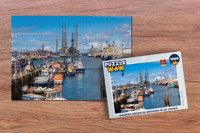 Puzzel Drukke haven in IJmuiden in de zomer - Legpuzzel - Puzzel 1000 stukjes volwassenen