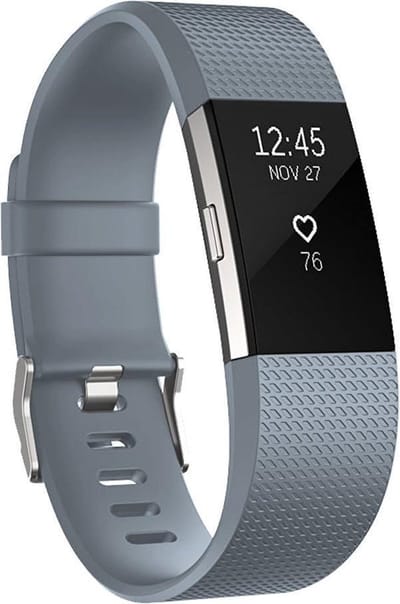 By Qubix - Compatible Fitbit bandje - Geschikt voor fitbit Charge 2 sportbandje - Maat: Small - Grijs - Horlogeband - smartwatchbandje