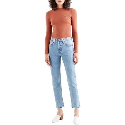 Levis 501 Straight Ankle Grazer-jeans voor dames (Lichtblauw)