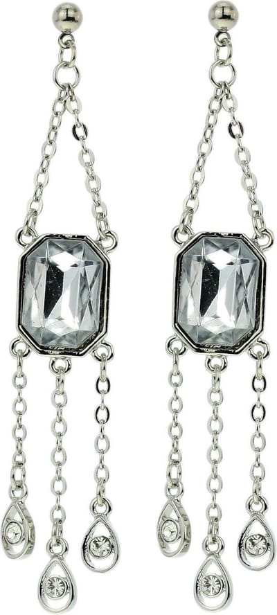 Behave - Oorbellen hangers zilverkleur - 7 cm - elegante avondstijl