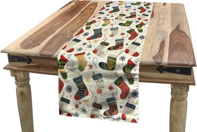 New Bed Kerstmis Kerst kleurrijke kousen Accent Rechthoekige Tafelrunner, 40cm x 180cm