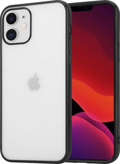 ShieldCase Metallic bumper case geschikt voor Apple iPhone 12 / 12 Pro - 6.1 inch - zwart - Shockcase Shockproof hoesje metalen uitstraling - Hardcase hoesje - Hard Case met stootrand hoesje met bumpers beschermhoesje