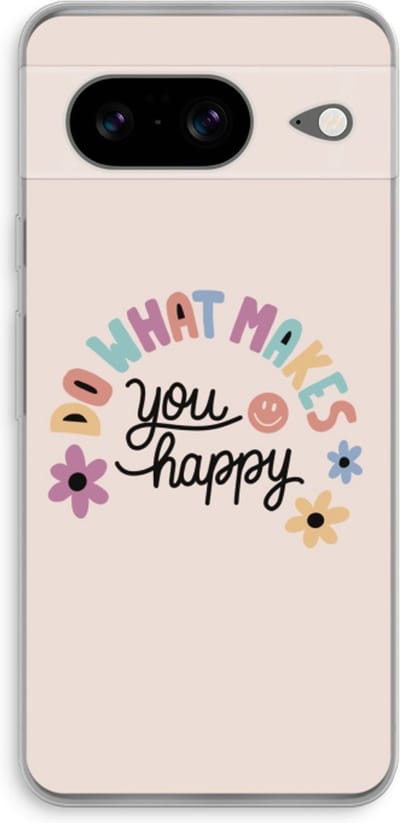 Case Company® - Hoesje geschikt voor Google Pixel 8 hoesje - Happy days - Soft Cover Telefoonhoesje - Bescherming aan alle Kanten en Schermrand