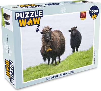 Puzzel Schapen - Bruin - Zee - Legpuzzel - Puzzel 1000 stukjes volwassenen