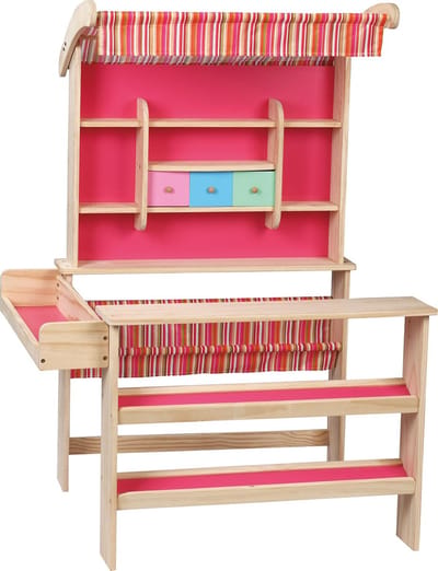 Playwood - Houten winkel roze - Speelgoed winkel - Marktkraam