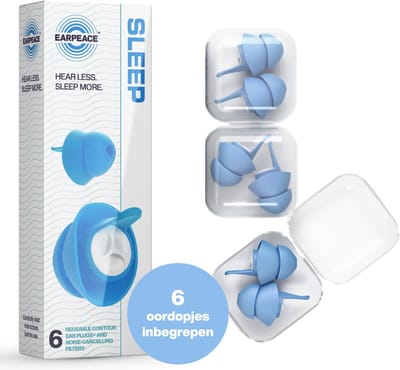 EarPeace Oordopjes Slapen - 6x Slaap Oordopjes geschikt voor Zijslapers - Comfortabele Oordoppen met Demping tot 30dB - Anti-Snurk Sleep Plugs - Herbruikbare Siliconen Slaapoordoppen - Standaard