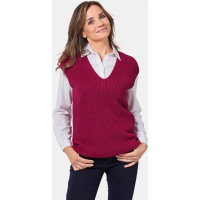 Modieuze slip-over - bordeaux - Gr. 52 van Goldner Fashion