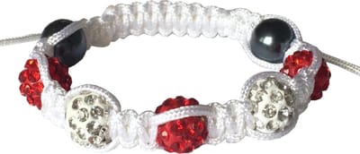 Fako Bijoux® - Armband - Disco Dots Kids - Rood/Wit
