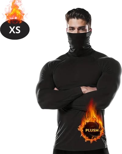 Bovista Thermokleding Heren - Thermoshirt - Gezichtsverwarming - Nekverwarming - Winter - Lange Mouwen - Zwart - XS