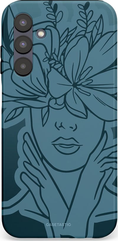 Casetastic hoesje geschikt voor Samsung Galaxy A25 - Dubbellaagse bescherming - Flora Femme - Fashion Case - Petrol Donkergrijs Grijs