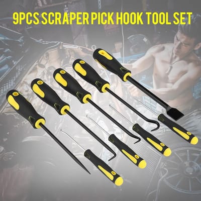 9-delige Schraper Pik Haak Kit Pakking Schrapen Slang Verwijdergereedschap Set wit
