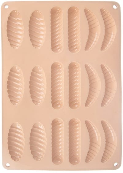 Koekjesvorm en Pralinevorm Silicone Beige 33x24,5x1 cm - Bakvorm - Chocoladevorm - Chocolade Vorm - Bakvorm - Fondant - Ijsklontjes - Praline - Snoep