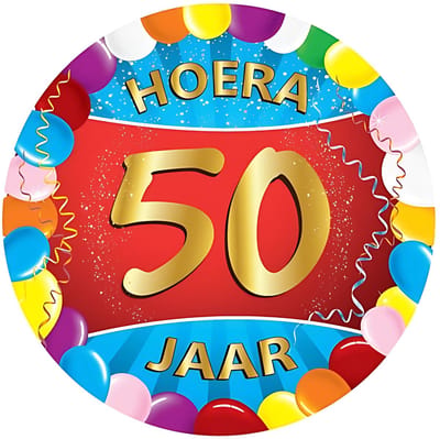 Bierviltjes 50 jaar - 50x stuks - multicolor - verjaardag/feest - feestartikelen