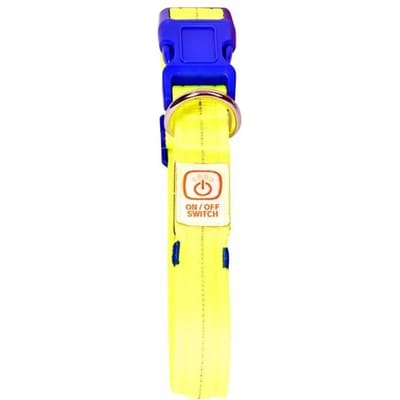 Duvoplus - Dierenkleding - Hond - Halsband Nylon Licht Usb 30-40cm/2,5cm Neon Geel - 1st