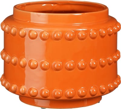 Mica Decorations Bloempot Boaz - gebobbeld - oranje - 19 x 22 cm