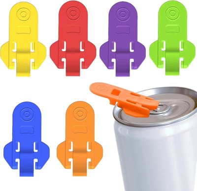 6-delige Kleurrijke Blikopener Easy Lift Ring - Plastic Beschermring Voor Bier & Frisdrank