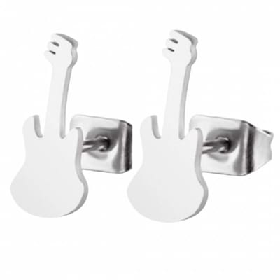 Oorbellen -gitaar- RVS -1 cm-Charme Bijoux