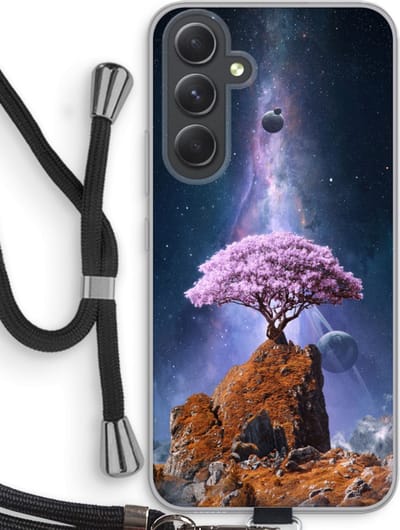 Case Company® - Hoesje met koord geschikt voor Samsung Galaxy A54 hoesje met Koord - Ambition - Telefoonhoesje met Zwart Koord - Bescherming aan alle Kanten en Over de Schermrand