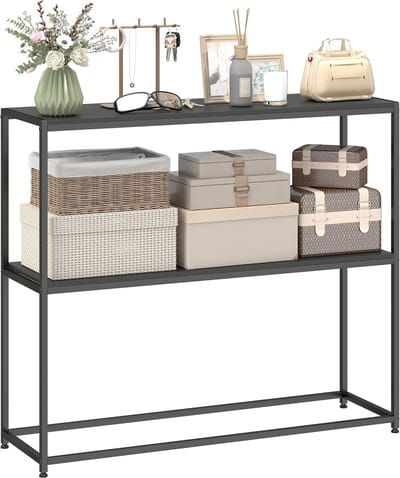 HOMCOM Consoletafel - Spaanplaat - 100x30x87cm - Zwart