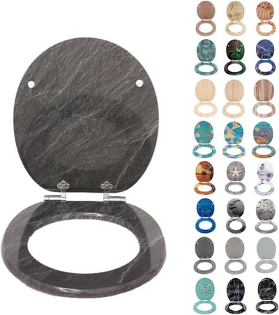 Wc-bril wc-bril met softclosemechanisme, MDF houten kern, Softclose scharnier