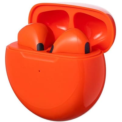 Air Pro 6 Draadloze Bluetooth-hoofdtelefoon Stereo-oortelefoon Sport Running Oortelefoon Mini-headset met microfoon voor Apple IPhone Xiaomi oranje