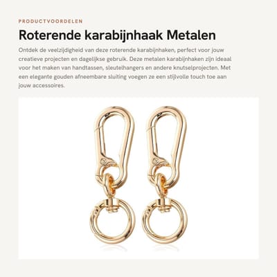 Dailygoods- Karabijnhaak 2 Stuks - Metalen Haken - Zilver - Sleutelhanger met Draaischarnier - Hoogwaardige Aluminiumlegering - Compacte Veersluitdesign - Haak